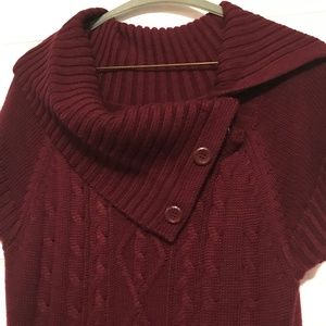 Calvin Klein Button Cowl Neck Sweater Dress